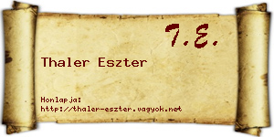Thaler Eszter névjegykártya