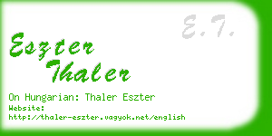 eszter thaler business card